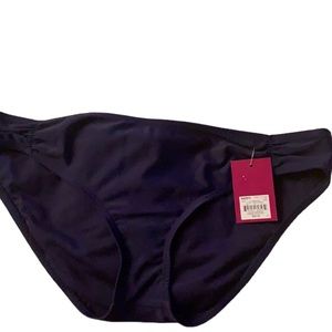3/10 NEW Dark navy Shirred High-Waist bikini bottom